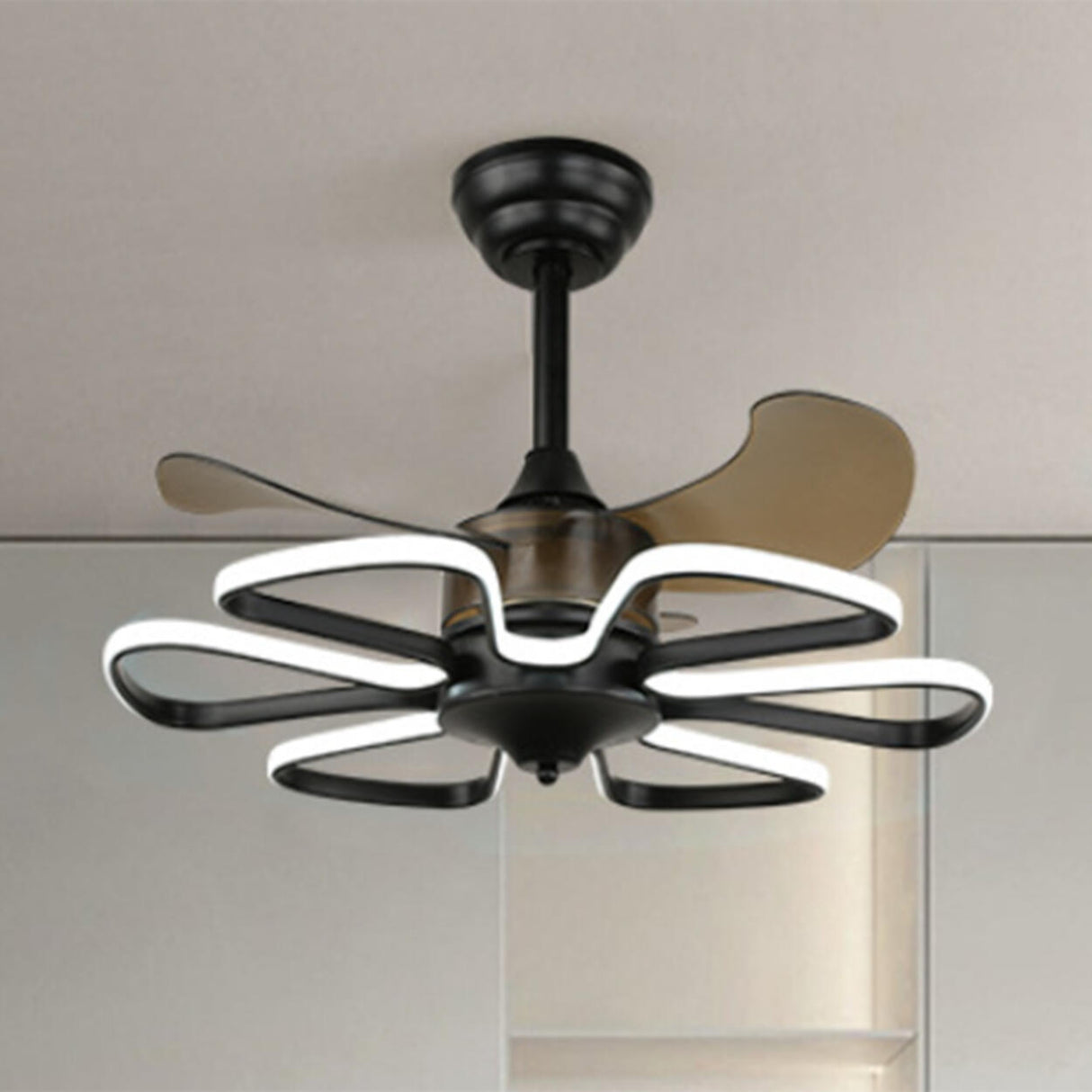 Stylish Elegant Flower Modern Ceiling Fan with Light Image - 6