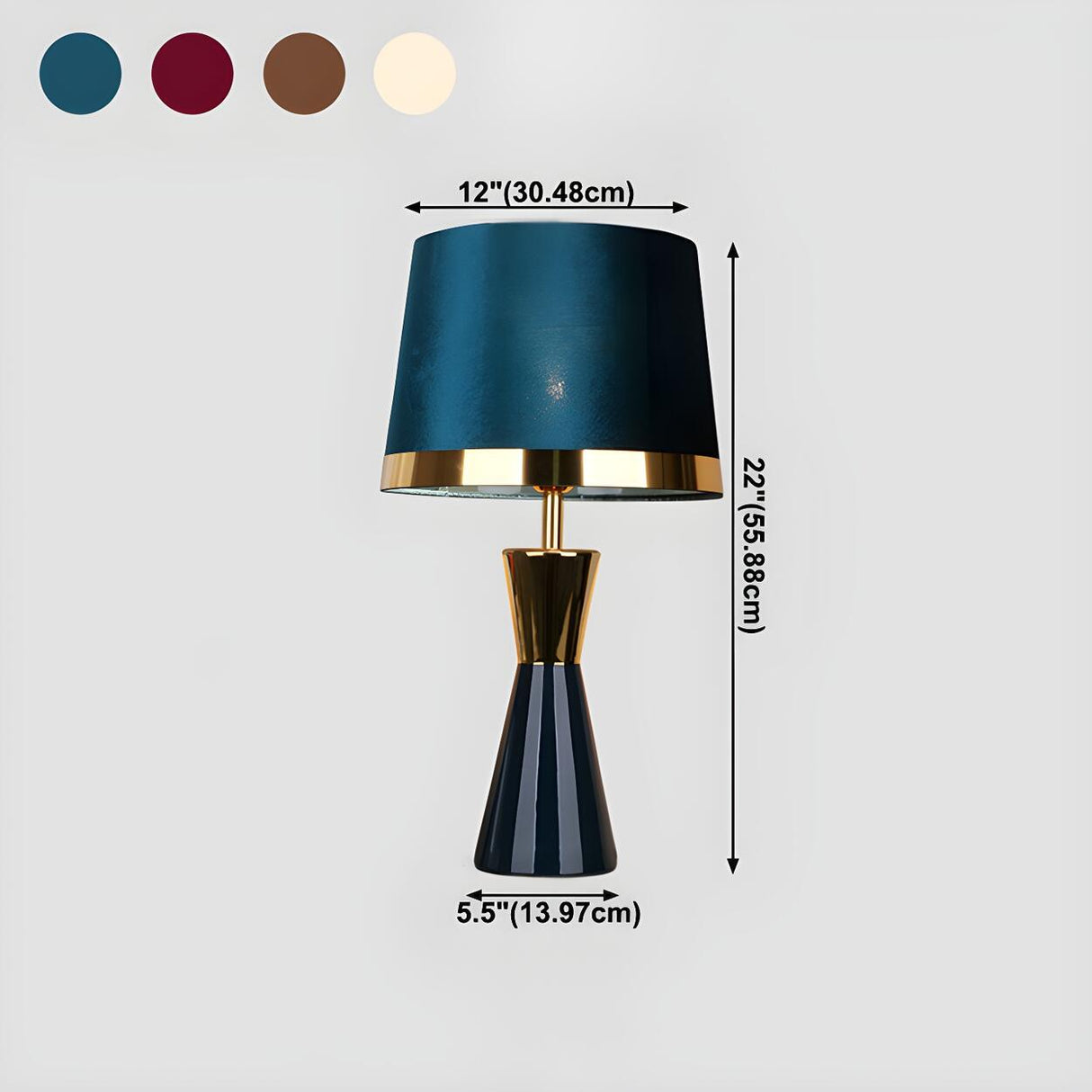 Stylish Fabric Barrel Ceramic Base Modern Table Lamp