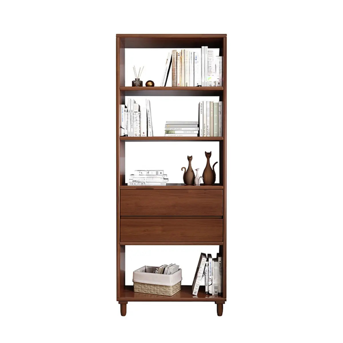Stylish French Style Wooden Vertical Storage Bookcase Image - 5