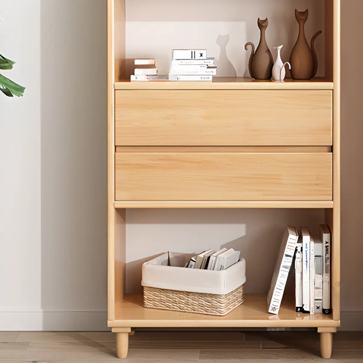 Stylish French Style Wooden Vertical Storage Bookcase Image - 9