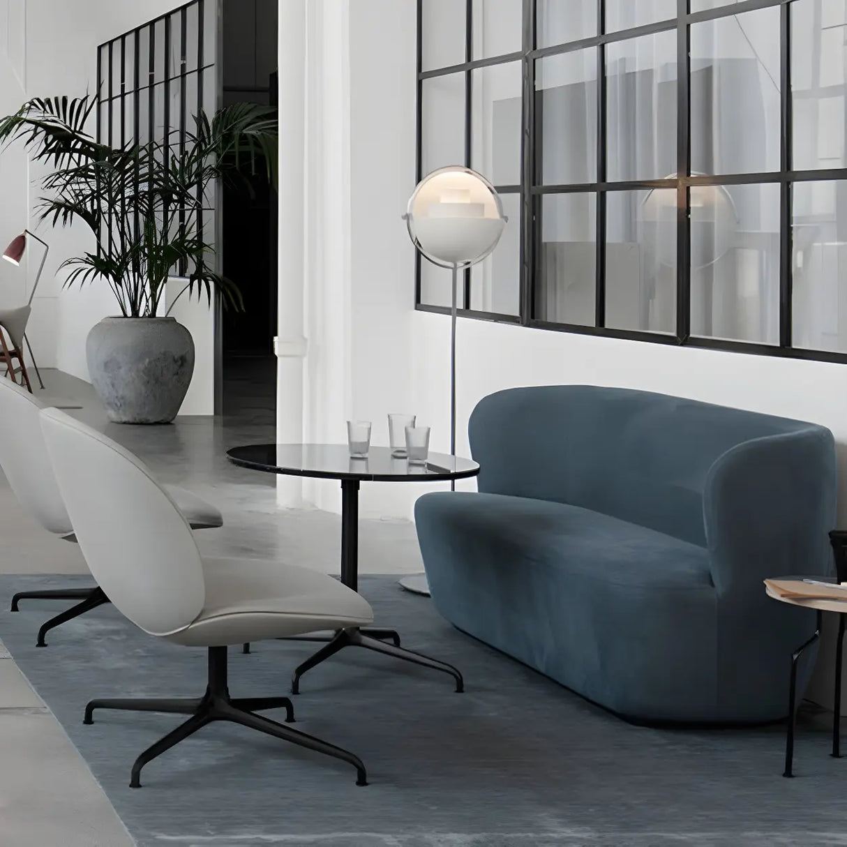 Stylish Gold Finish Spherical Metal LED Floor Lamp Image - 5