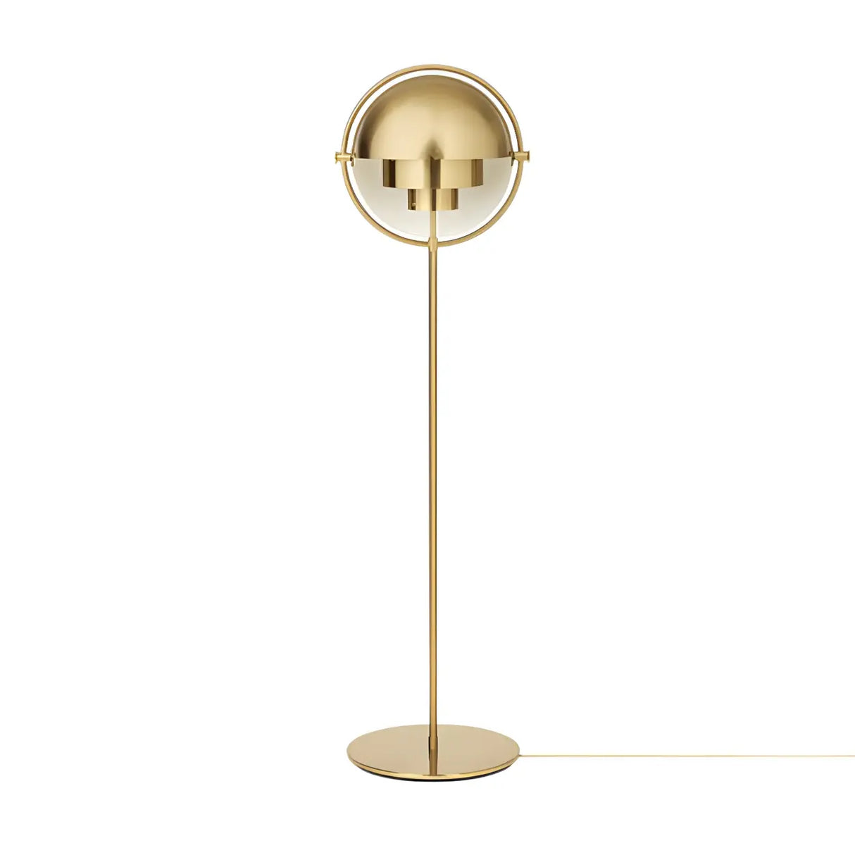 Stylish Gold Finish Spherical Metal LED Floor Lamp Image - 9