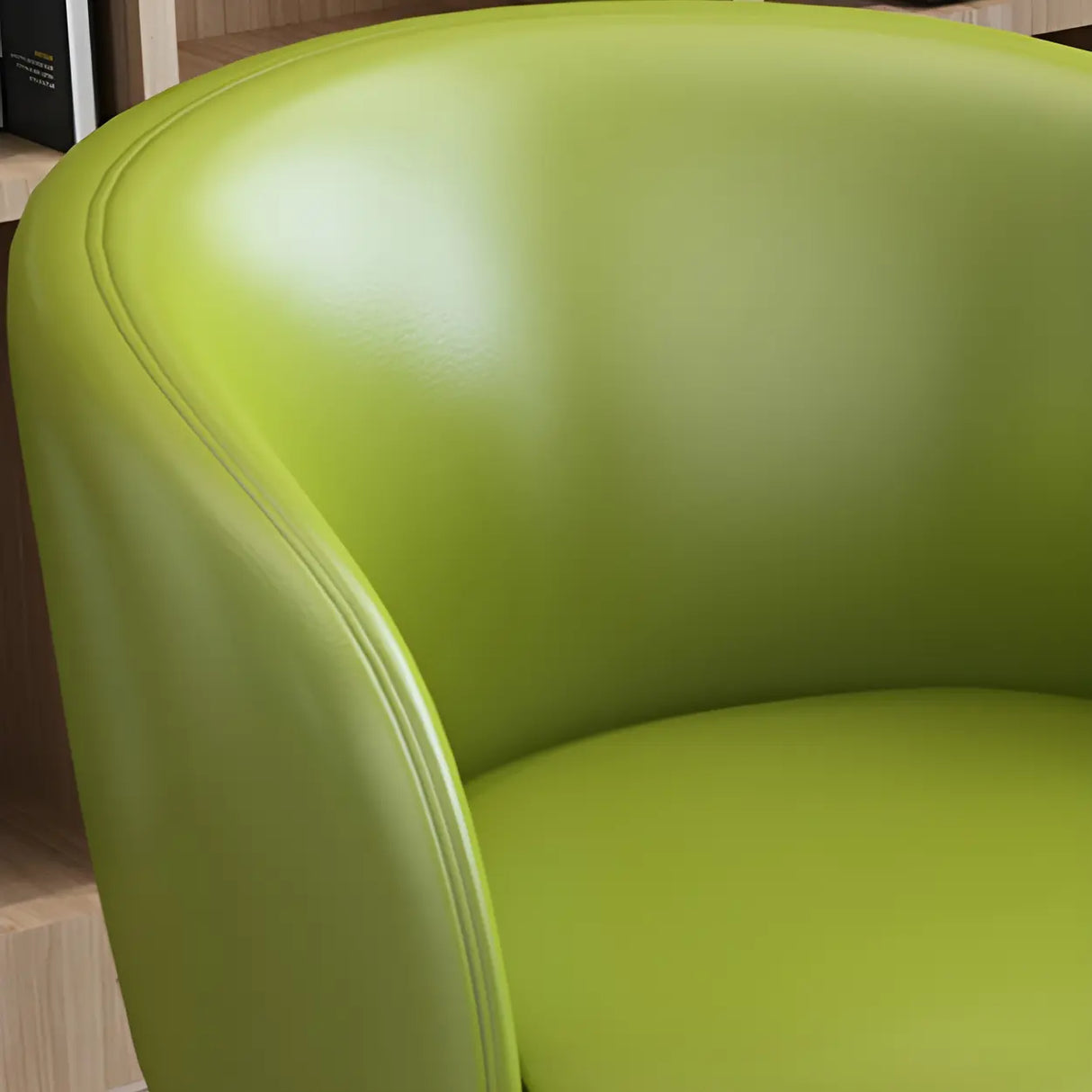 Stylish Faux Leather Home Green Compact Seat Task Chair Image - 11