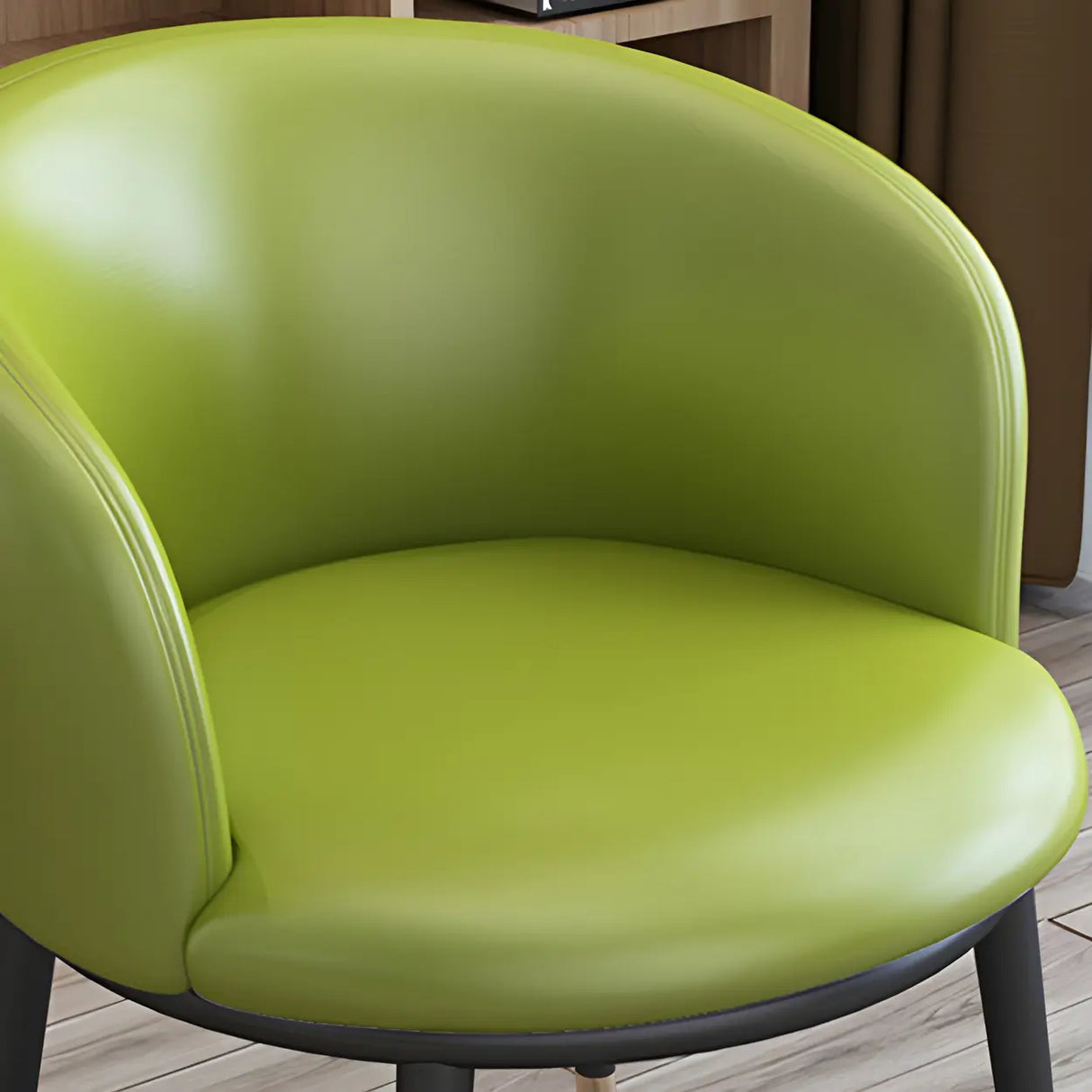 Stylish Faux Leather Home Green Compact Seat Task Chair Image - 13