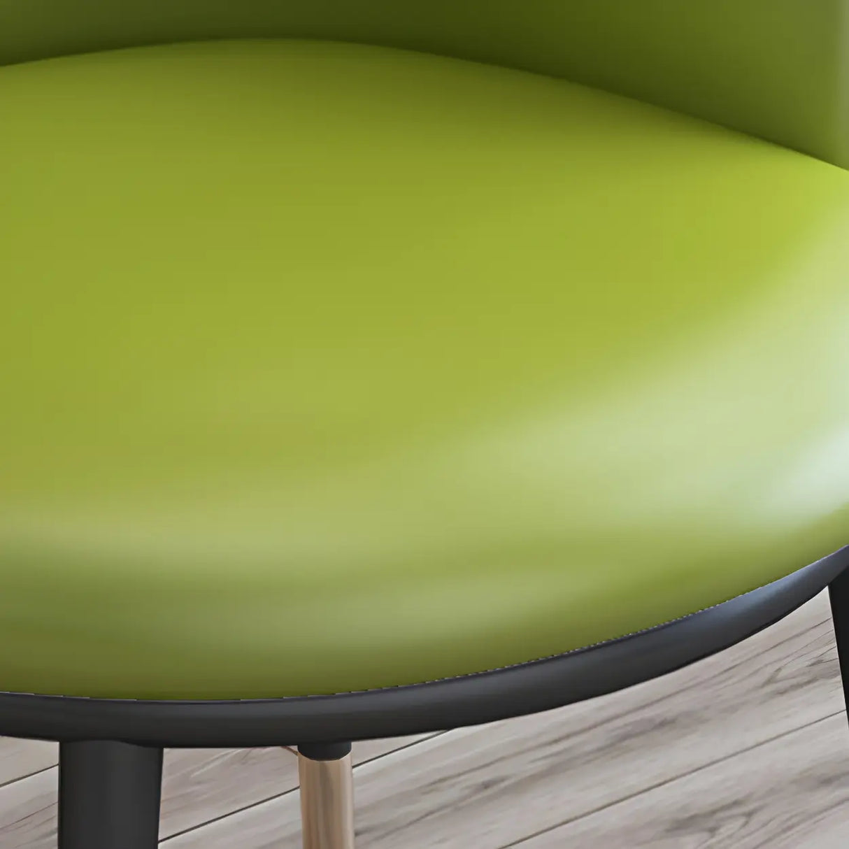 Stylish Faux Leather Home Green Compact Seat Task Chair Image - 15