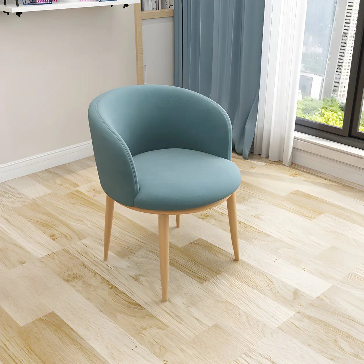 Stylish Faux Leather Home Green Compact Seat Task Chair Image - 23