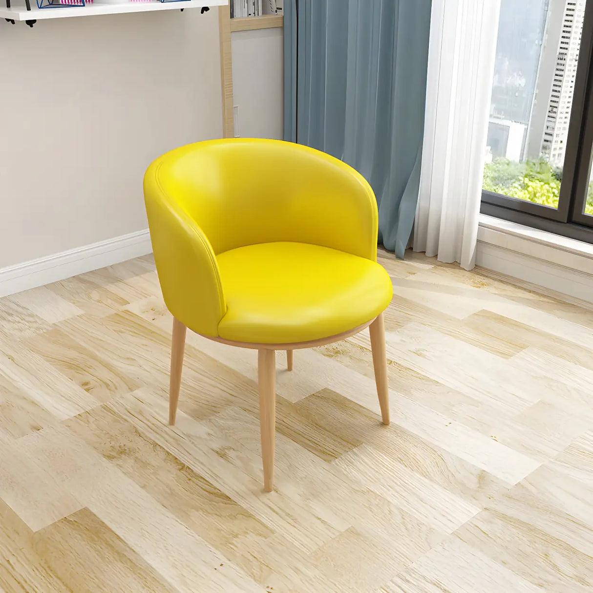 Stylish Faux Leather Home Green Compact Seat Task Chair Image - 25