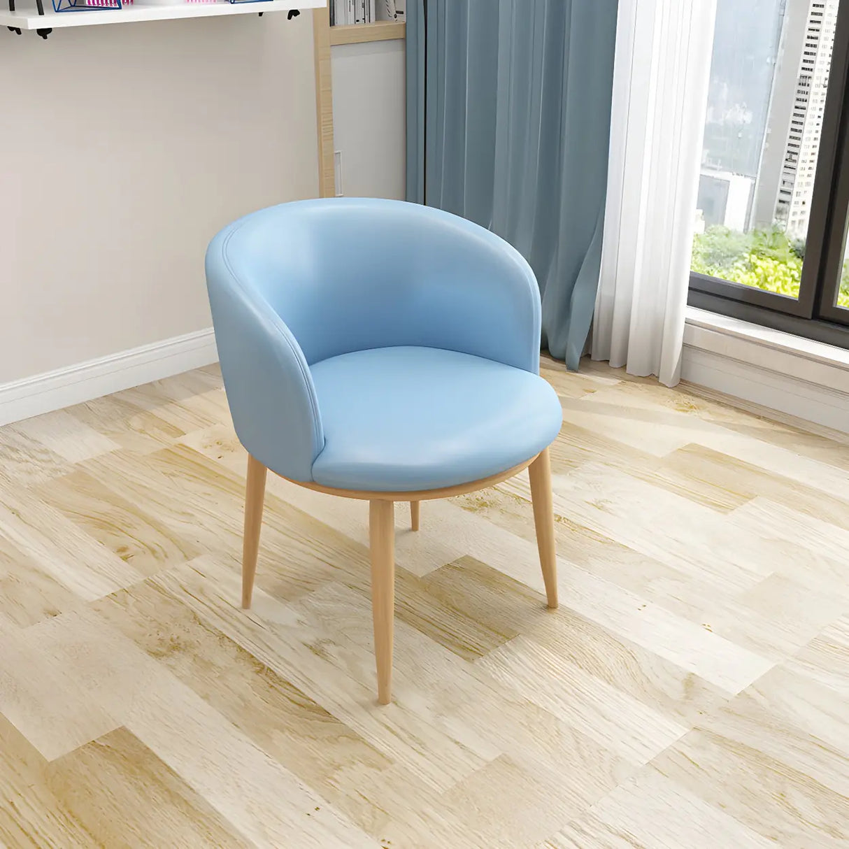 Stylish Faux Leather Home Green Compact Seat Task Chair Image - 27