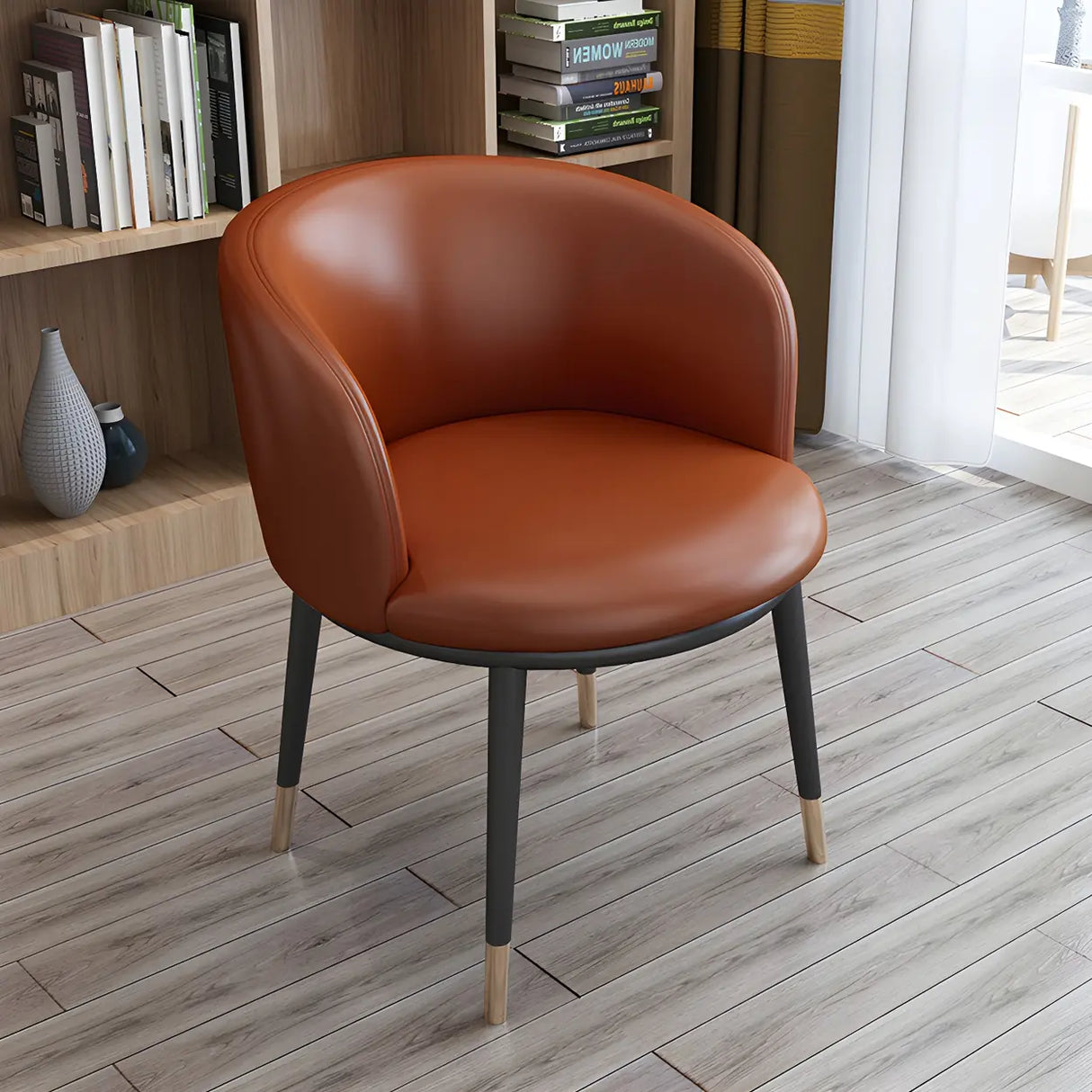 Stylish Faux Leather Home Green Compact Seat Task Chair Image - 3