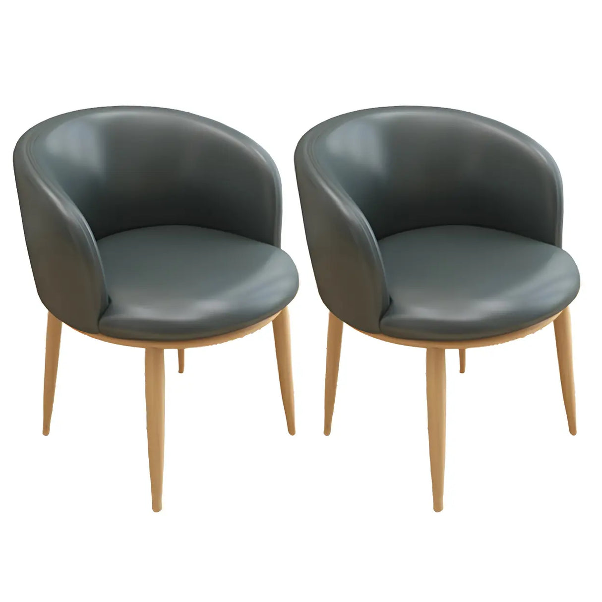 Stylish Faux Leather Home Green Compact Seat Task Chair Image - 44