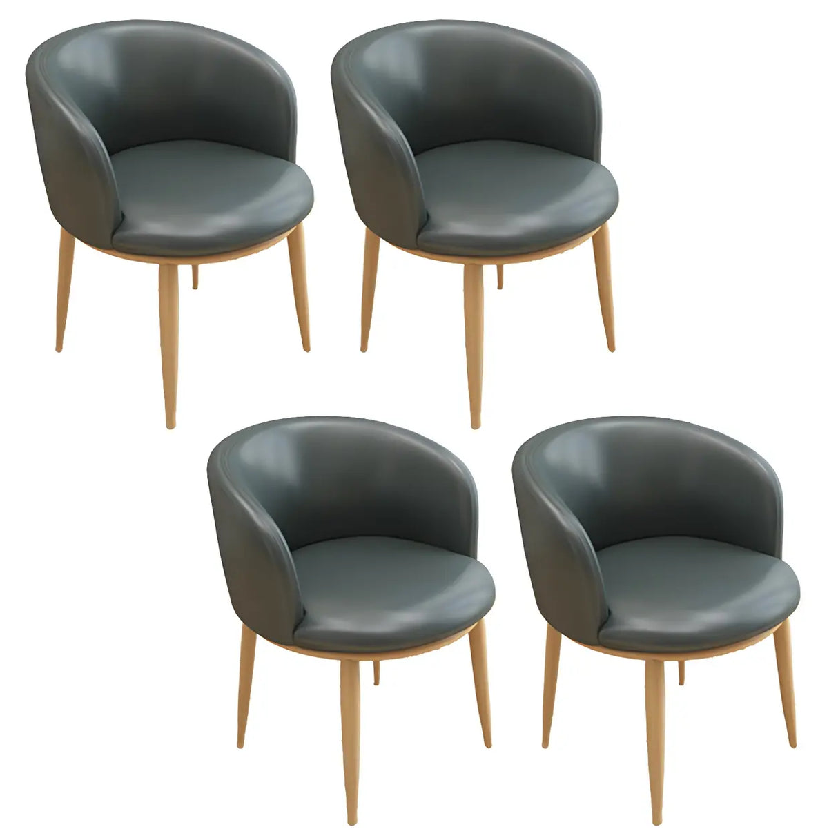 Stylish Faux Leather Home Green Compact Seat Task Chair Image - 72