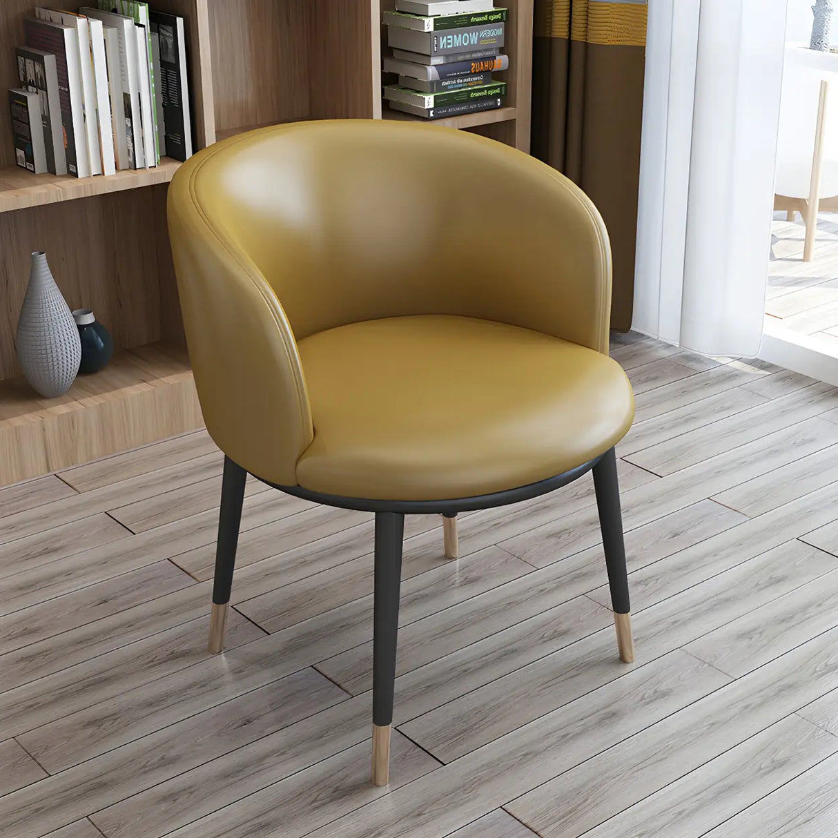 Stylish Faux Leather Home Green Compact Seat Task Chair Image - 8