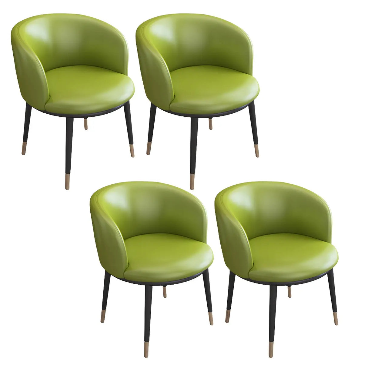 Stylish Faux Leather Home Green Compact Seat Task Chair Image - 80