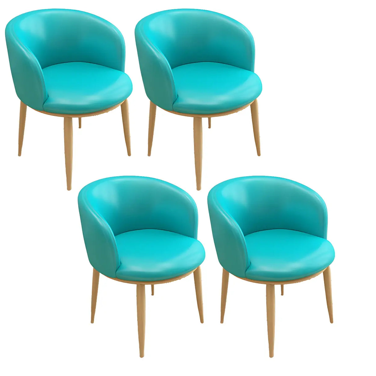 Stylish Faux Leather Home Green Compact Seat Task Chair Image - 87