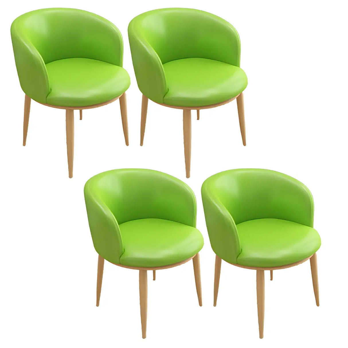 Stylish Faux Leather Home Green Compact Seat Task Chair Image - 88