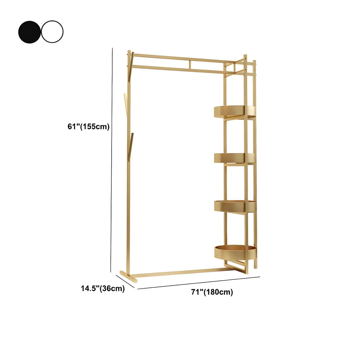 Stylish Metal Gold Large Storage Hooks Garment Coat Rack Image - 15