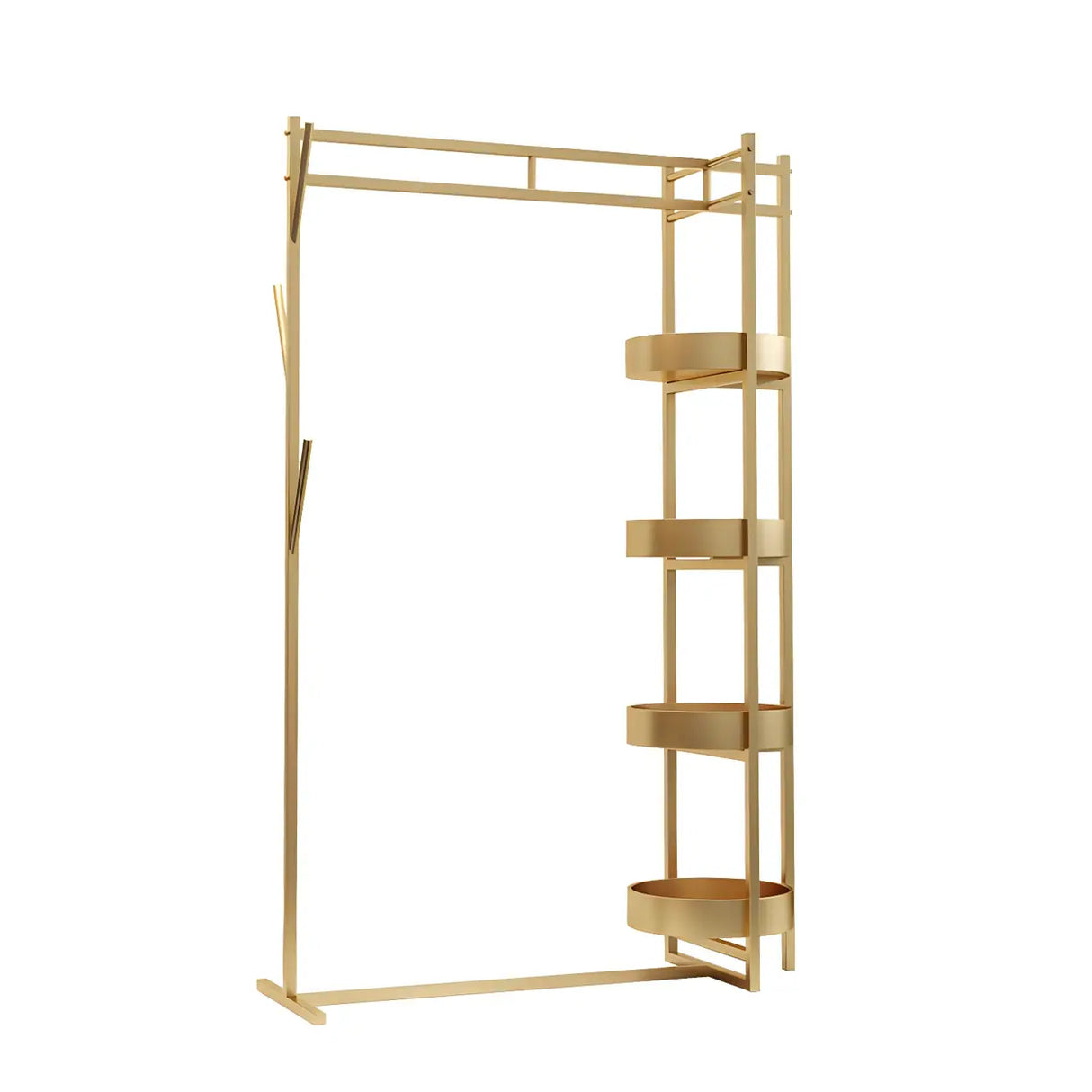 Stylish Metal Gold Large Storage Hooks Garment Coat Rack Image - 5