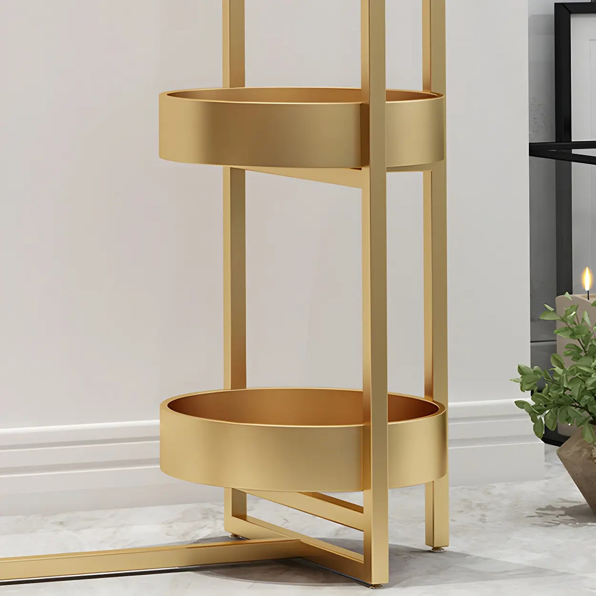 Stylish Metal Gold Large Storage Hooks Garment Coat Rack Image - 6