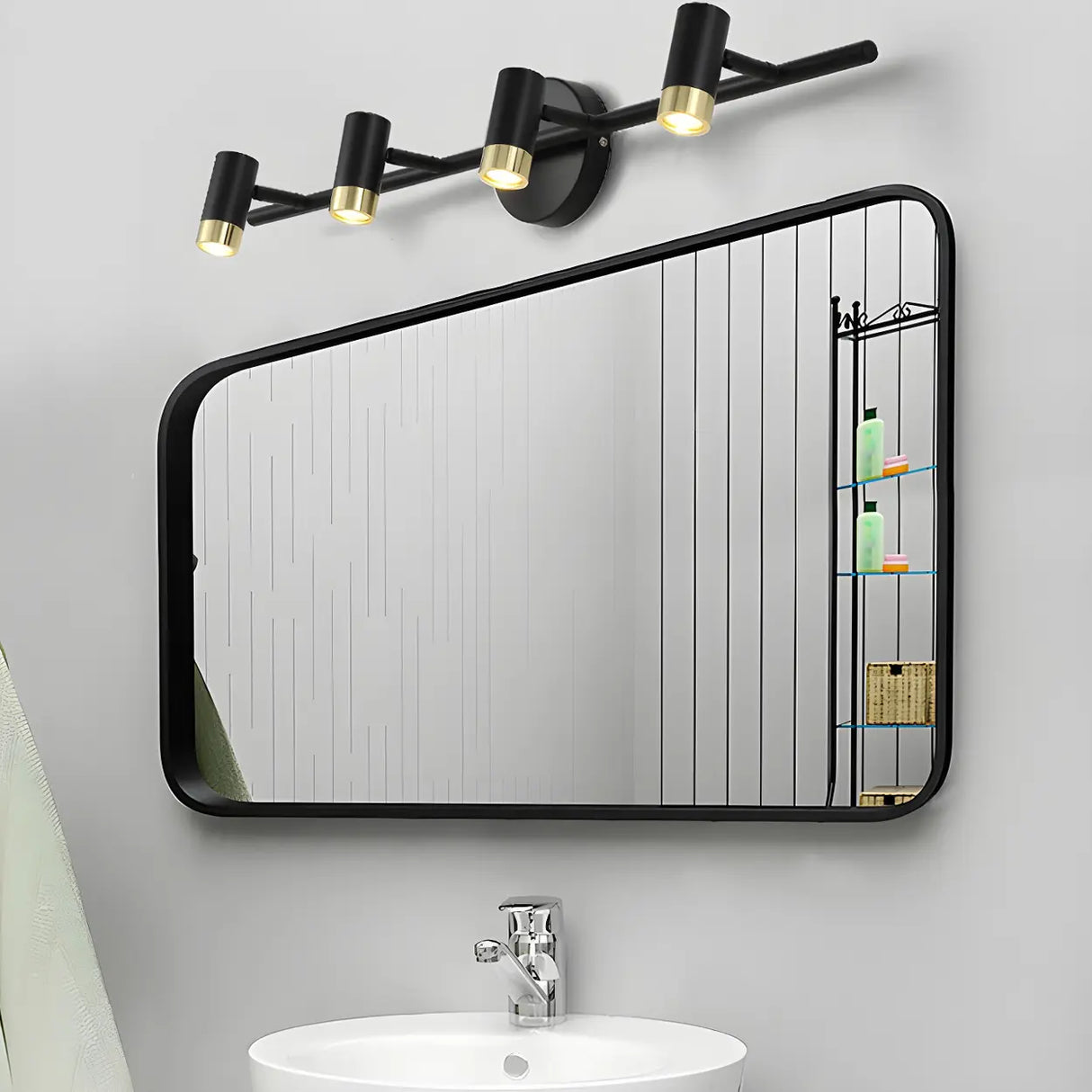 Stylish Metal Small Cylinder Bathroom Vanity Light Image - 15