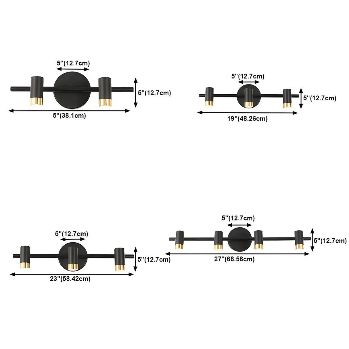 Stylish Metal Small Cylinder Bathroom Vanity Light Image - 6