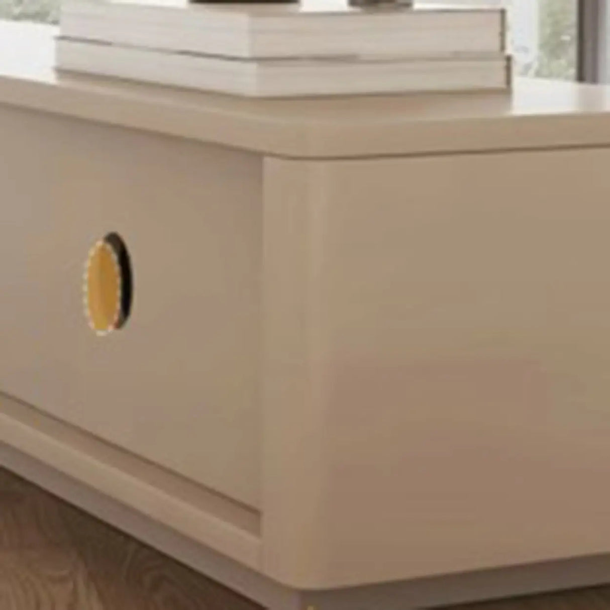 Stylish Milk Cocoa Wooden TV Stand with Drawers Image - 12