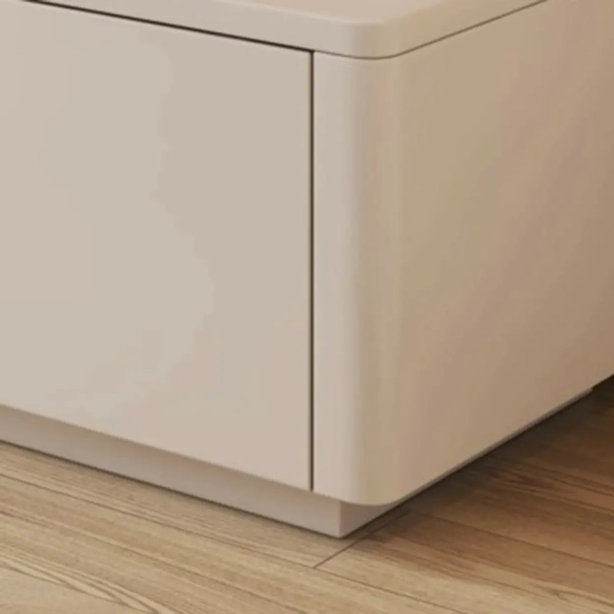 Stylish Milk Cocoa Wooden TV Stand with Drawers Image - 14