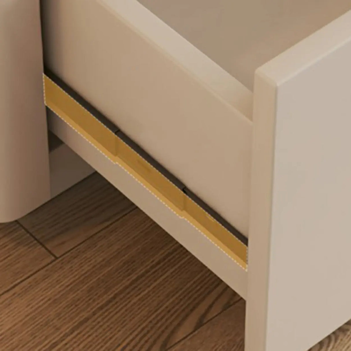 Stylish Milk Cocoa Wooden TV Stand with Drawers Image - 18