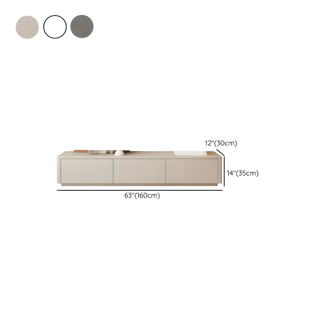 Stylish Milk Cocoa Wooden TV Stand with Drawers Image - 21