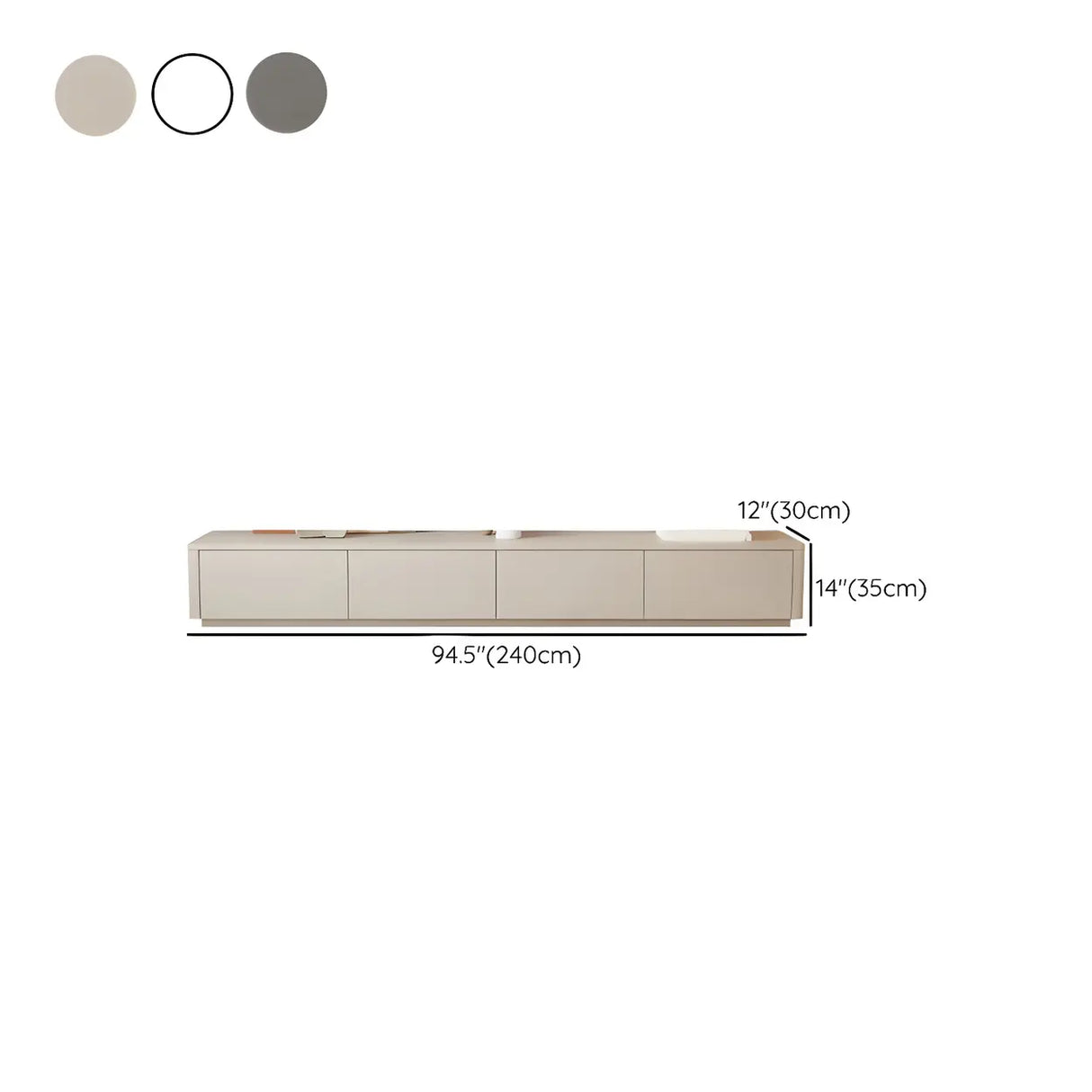 Stylish Milk Cocoa Wooden TV Stand with Drawers Image - 24