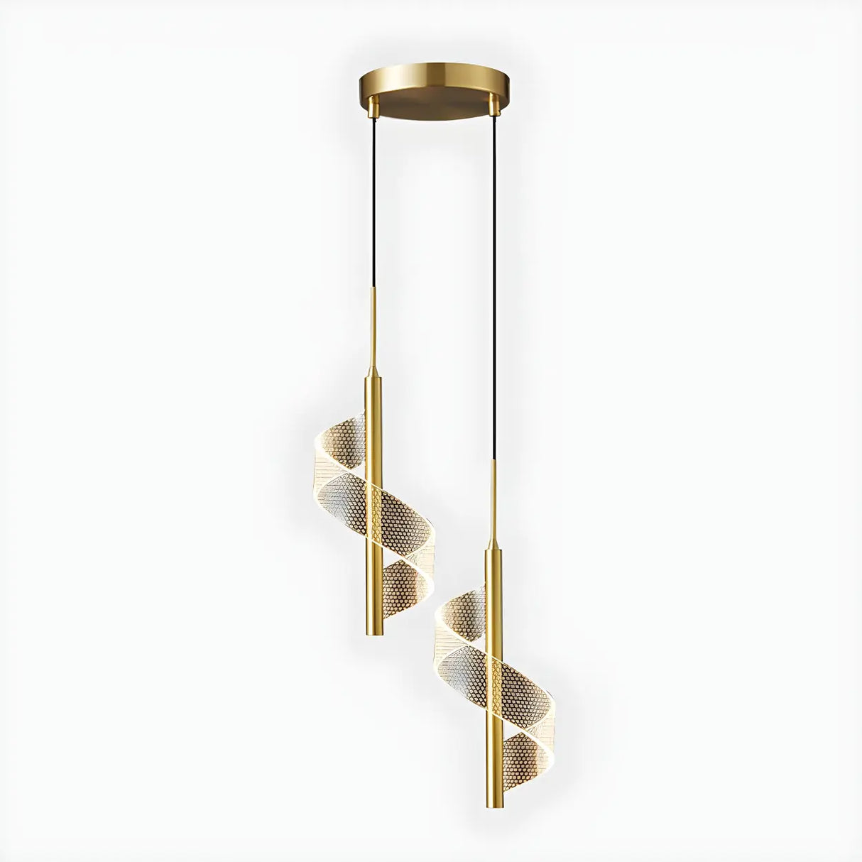 Stylish Mini Gold Spiral Dimmable LED Pendant Light Image - 5