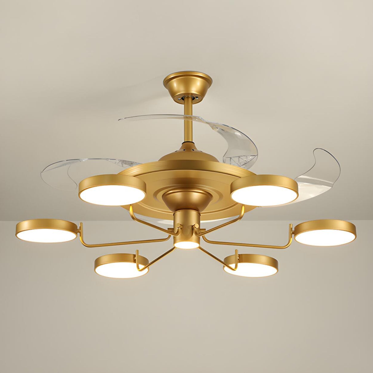 Stylish Modern Multi-Light Remote Ceiling Fan Lights Image - 16