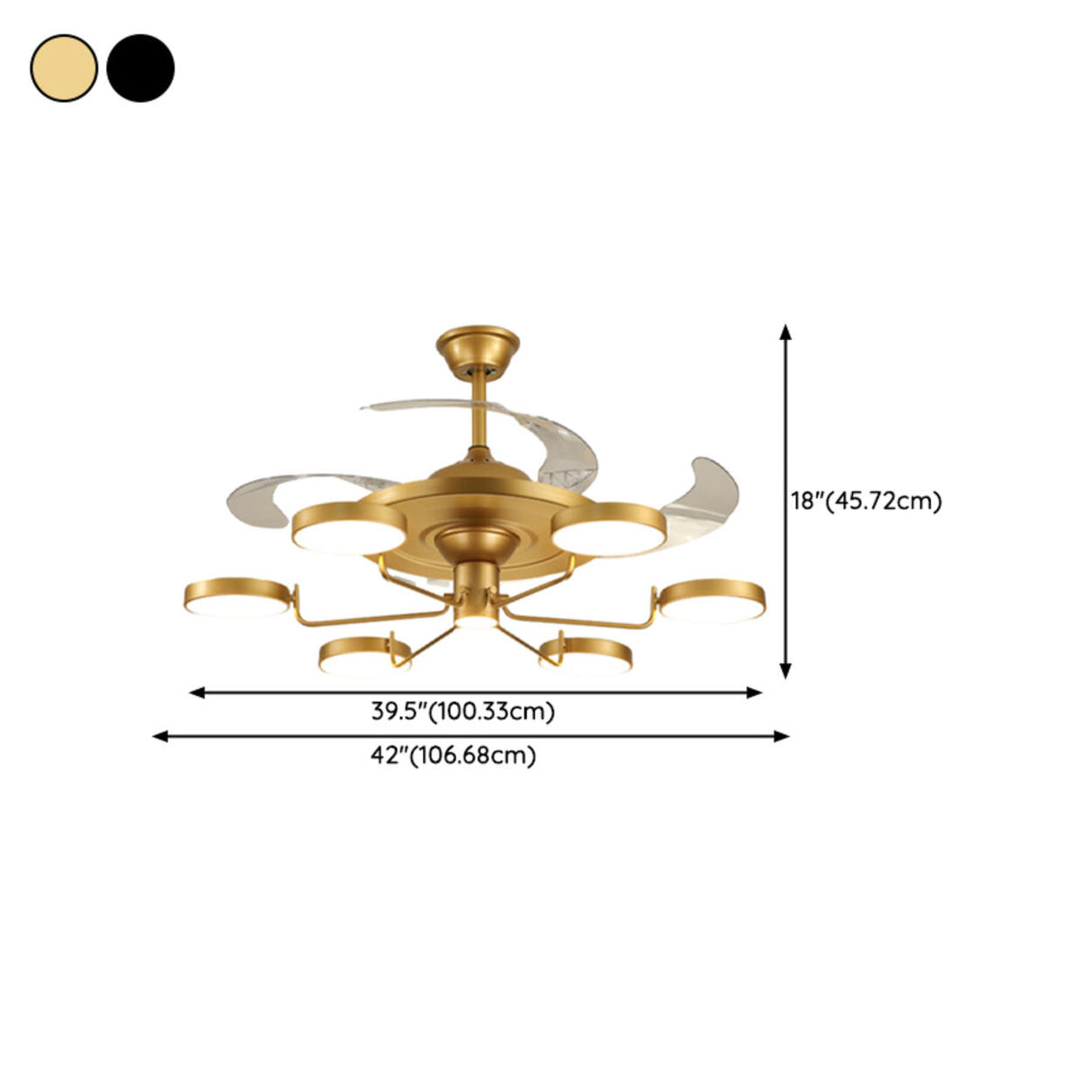 Stylish Modern Multi-Light Remote Ceiling Fan Lights Image - 20