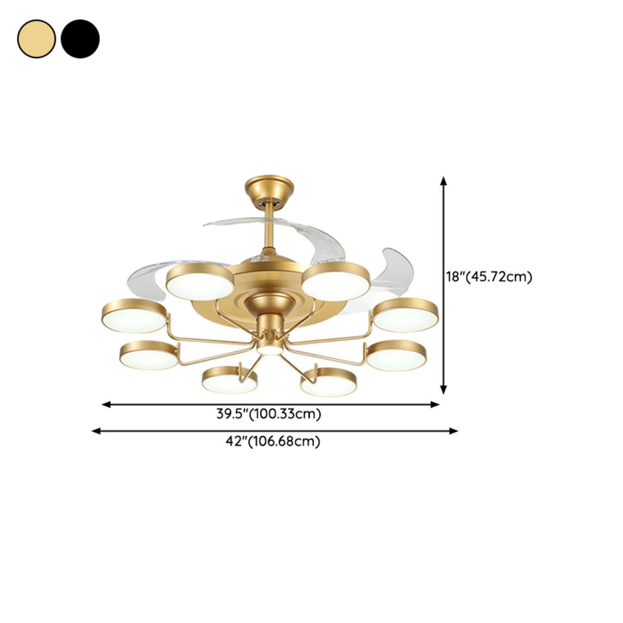 Stylish Modern Multi-Light Remote Ceiling Fan Lights Image - 21