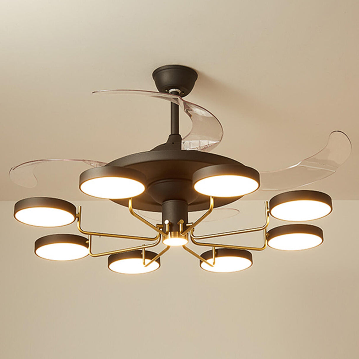 Stylish Modern Multi-Light Remote Ceiling Fan Lights Image - 8