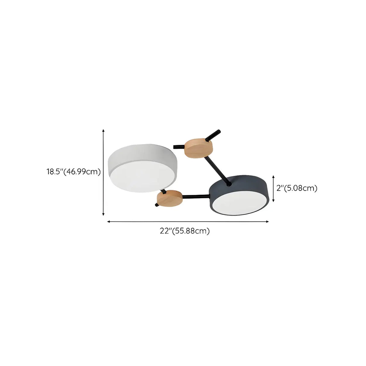 Stylish Modular Round LED Semi-Flush Mount Lamp 4-Light