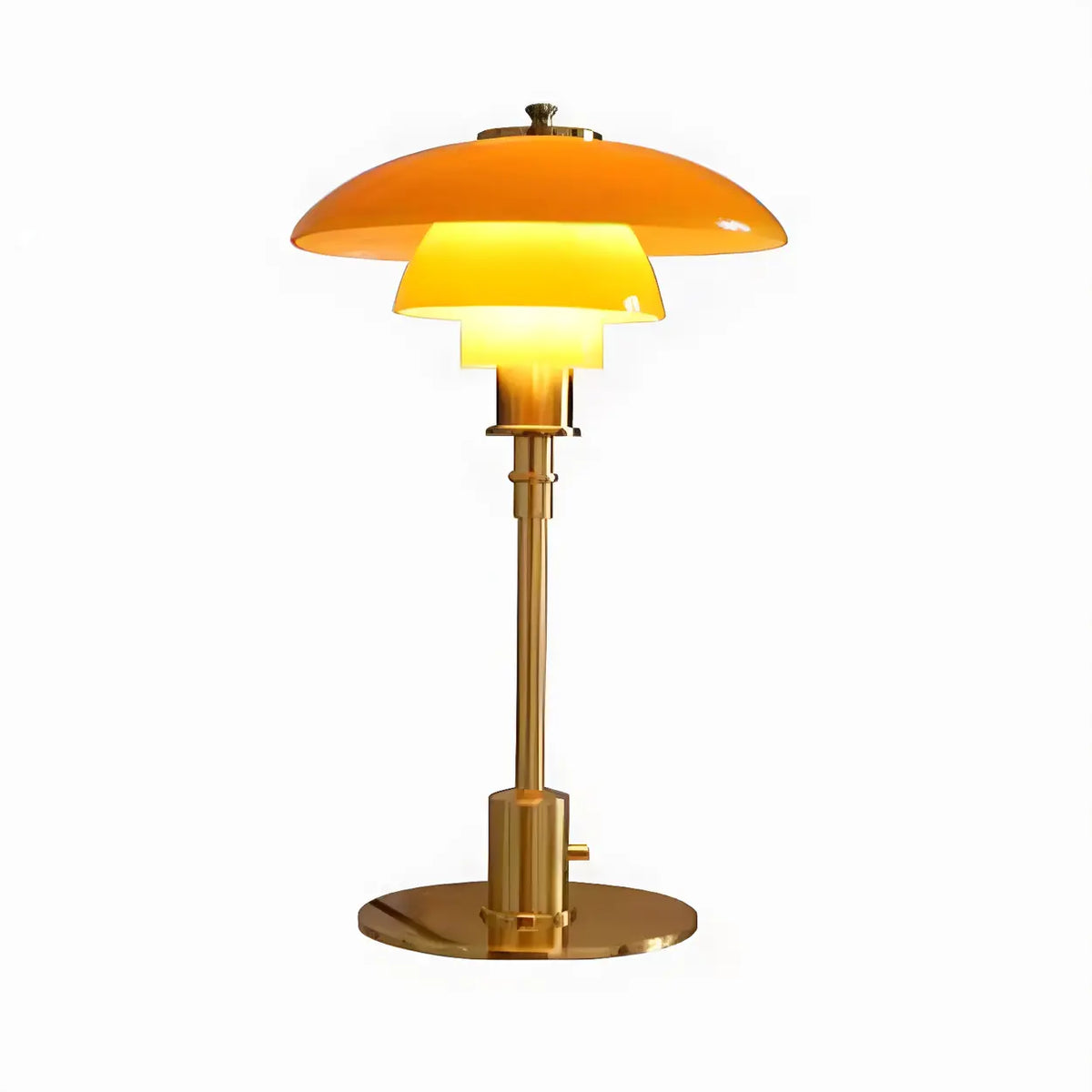 Stylish Multi-layered Umbrella Amber Glass Table Lamp Image - 8