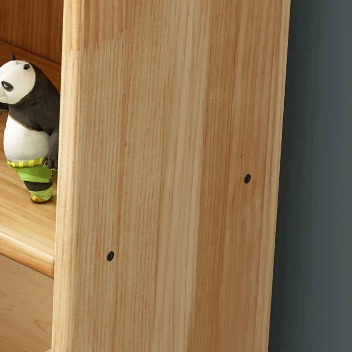 Stylish Natural Wood Drawers Tall Pine Storage Bookcase Image - 9