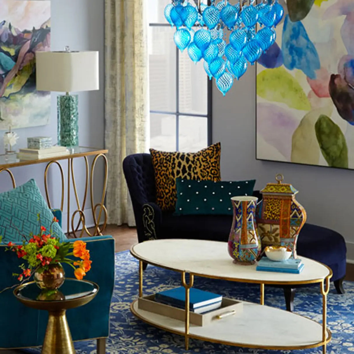 Stylish Navy Velvet Left-Arm Tufted Chaise Lounge Sofa Image - 1