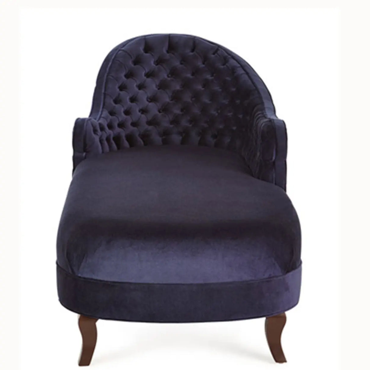 Stylish Navy Velvet Left-Arm Tufted Chaise Lounge Sofa Image - 4
