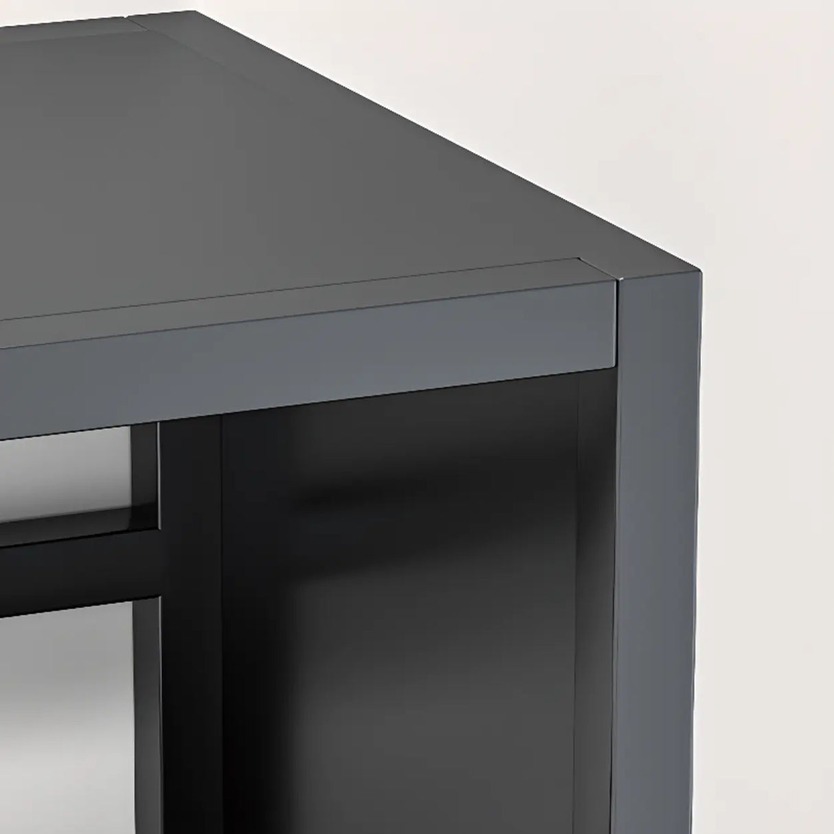 Stylish Open Back Alloy 6-Shelf Storage Bookshelf Black Image - 6