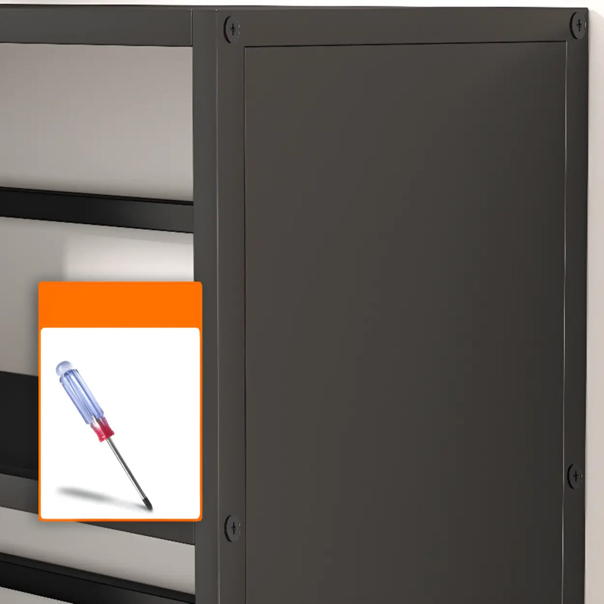 Stylish Open Back Alloy 6-Shelf Storage Bookshelf Black Image - 8