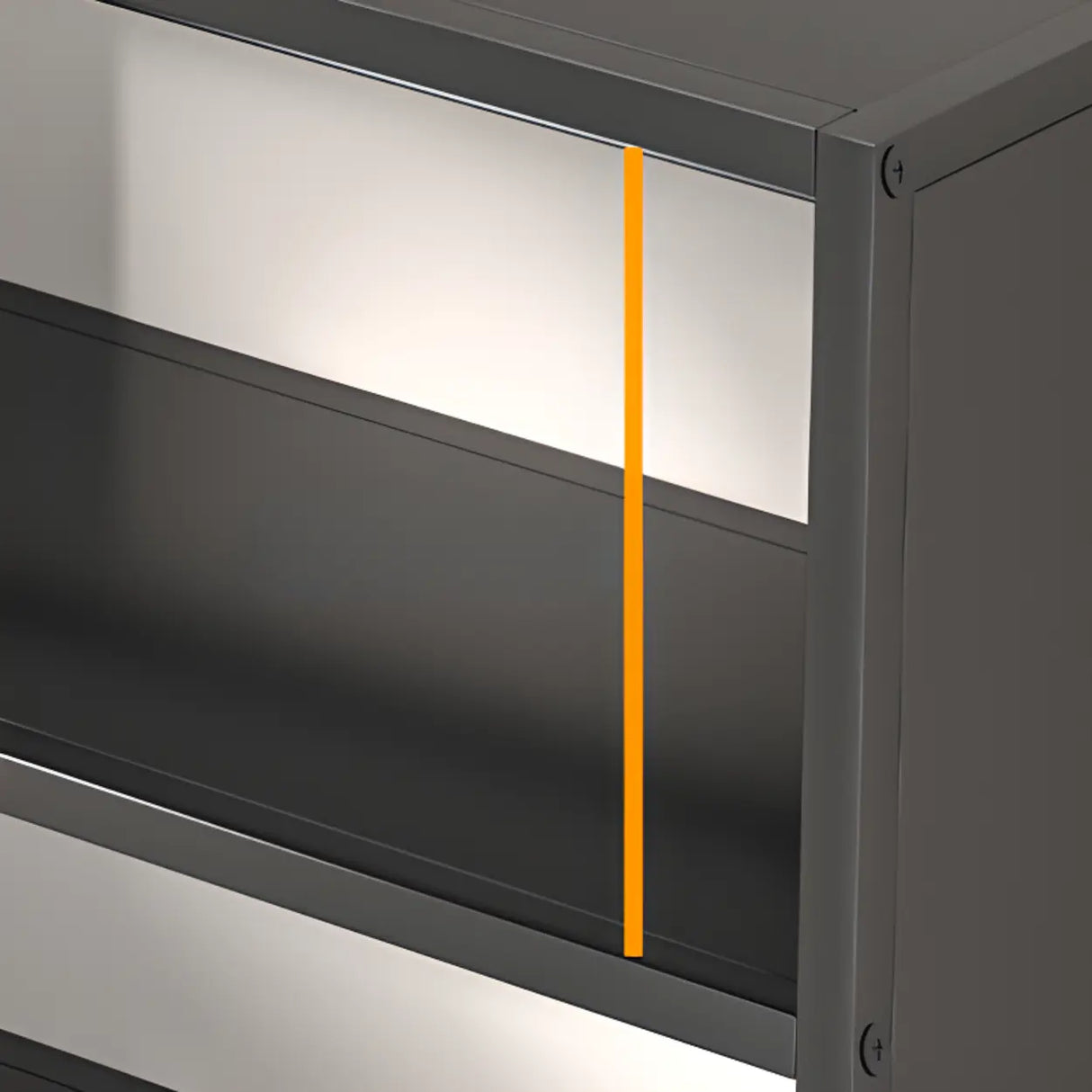 Stylish Open Back Alloy 6-Shelf Storage Bookshelf Black Image - 9