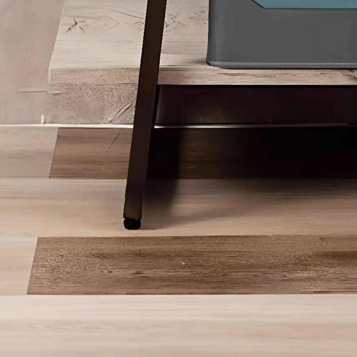 Stylish Open Ladder Alloy 5 Wooden Shelves Bookshelf Image - 11