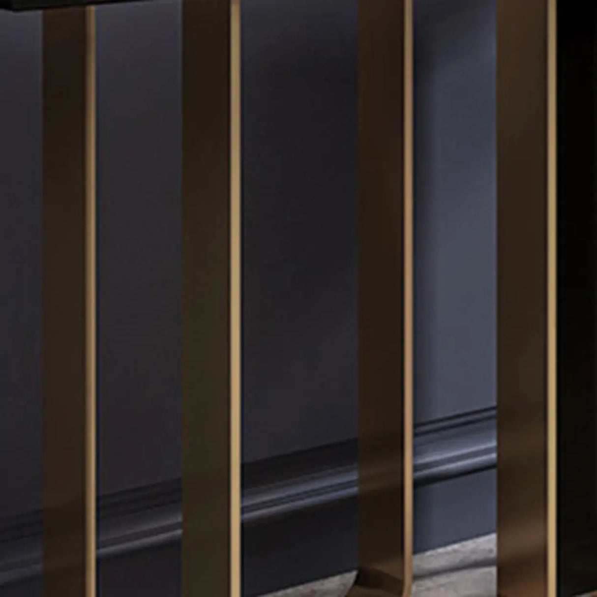 Stylish Rectangular Marble Top Iron Base Console Table Image - 12