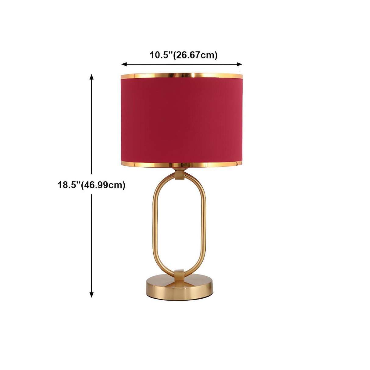 Stylish Red Fabric Drum Shade Crystal Base Table Lamp