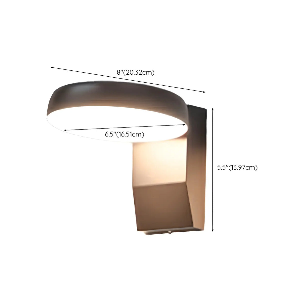 Stylish Round Black Metal External LED Wall Sconce