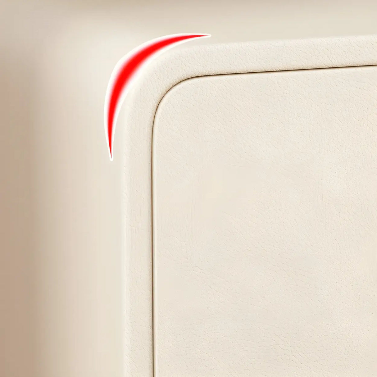 Stylish Rounded Wood Off-White Storage Nightstand Image - 12