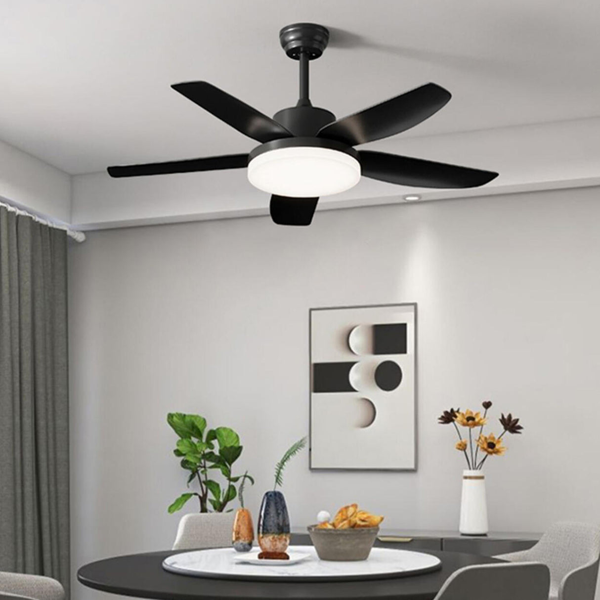 Stylish Simple Remote 3 Blade Wood Ceiling Fan Light Image - 3