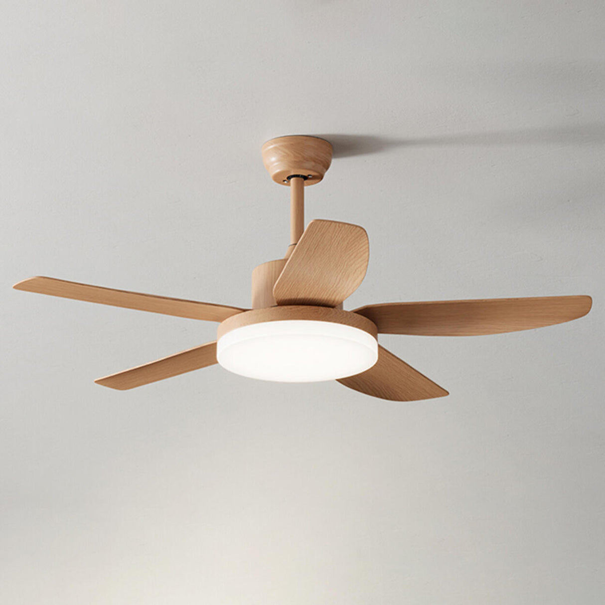 Stylish Simple Remote 3 Blade Wood Ceiling Fan Light Image - 5