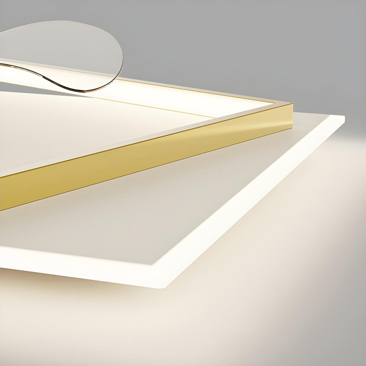 Stylish Simple Square Flush Ceiling Fan with Light Image - 9